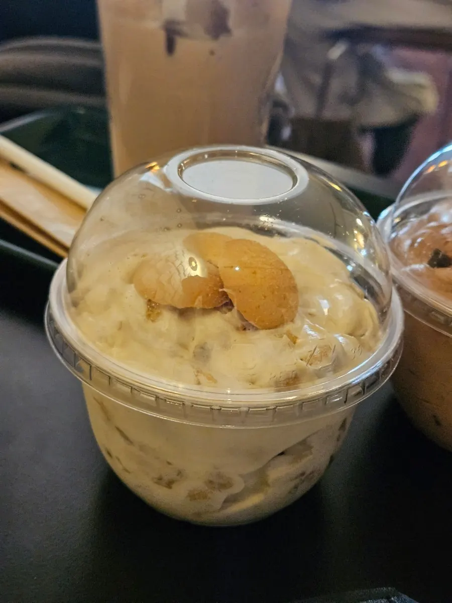 The Nerdy Cream Mocha mixed with its hazelnut chocolate base