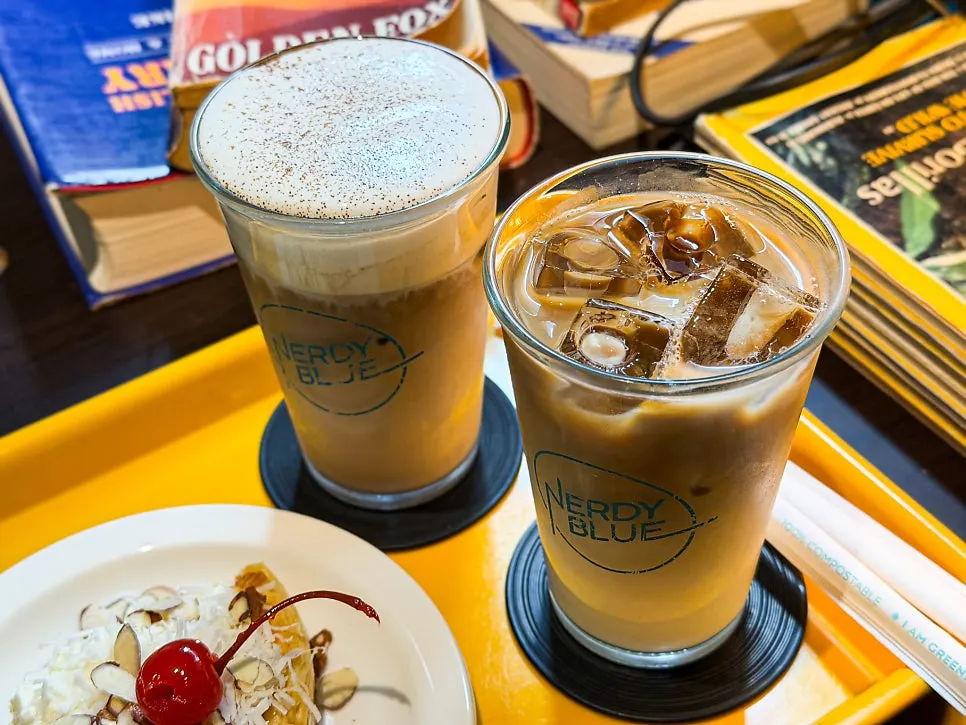 Cold brew latte on the table