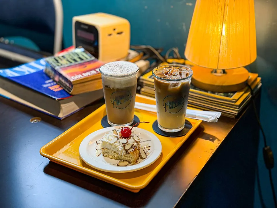 A daytime table lit with soft yellow lighting
