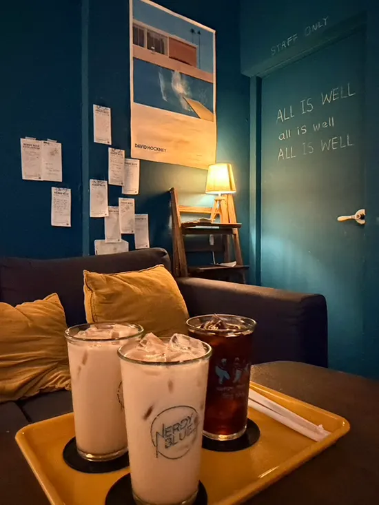 Cold brew and milk tea from Nerdy Blue Burrow