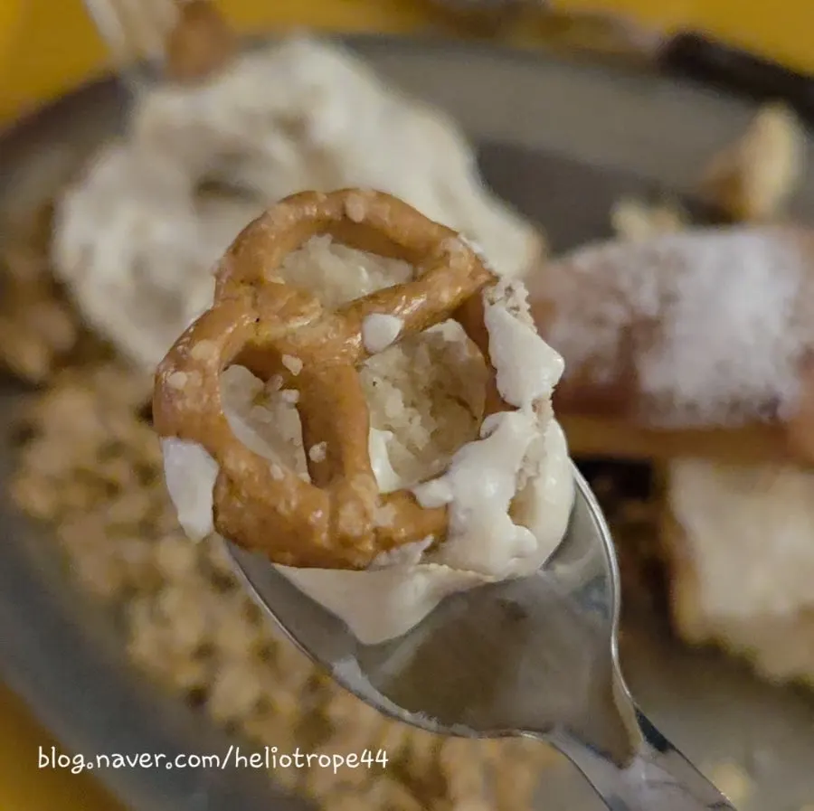 Banana pudding showing banana pieces inside the cream