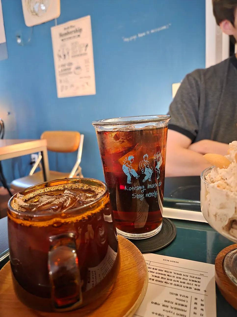 A glass of cold brew made from house-roasted beans