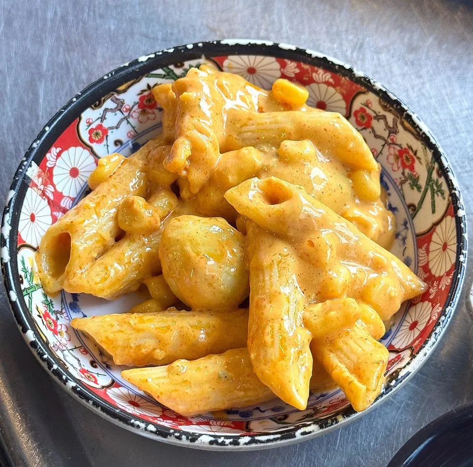 Pasta noodles served as a basic side dish