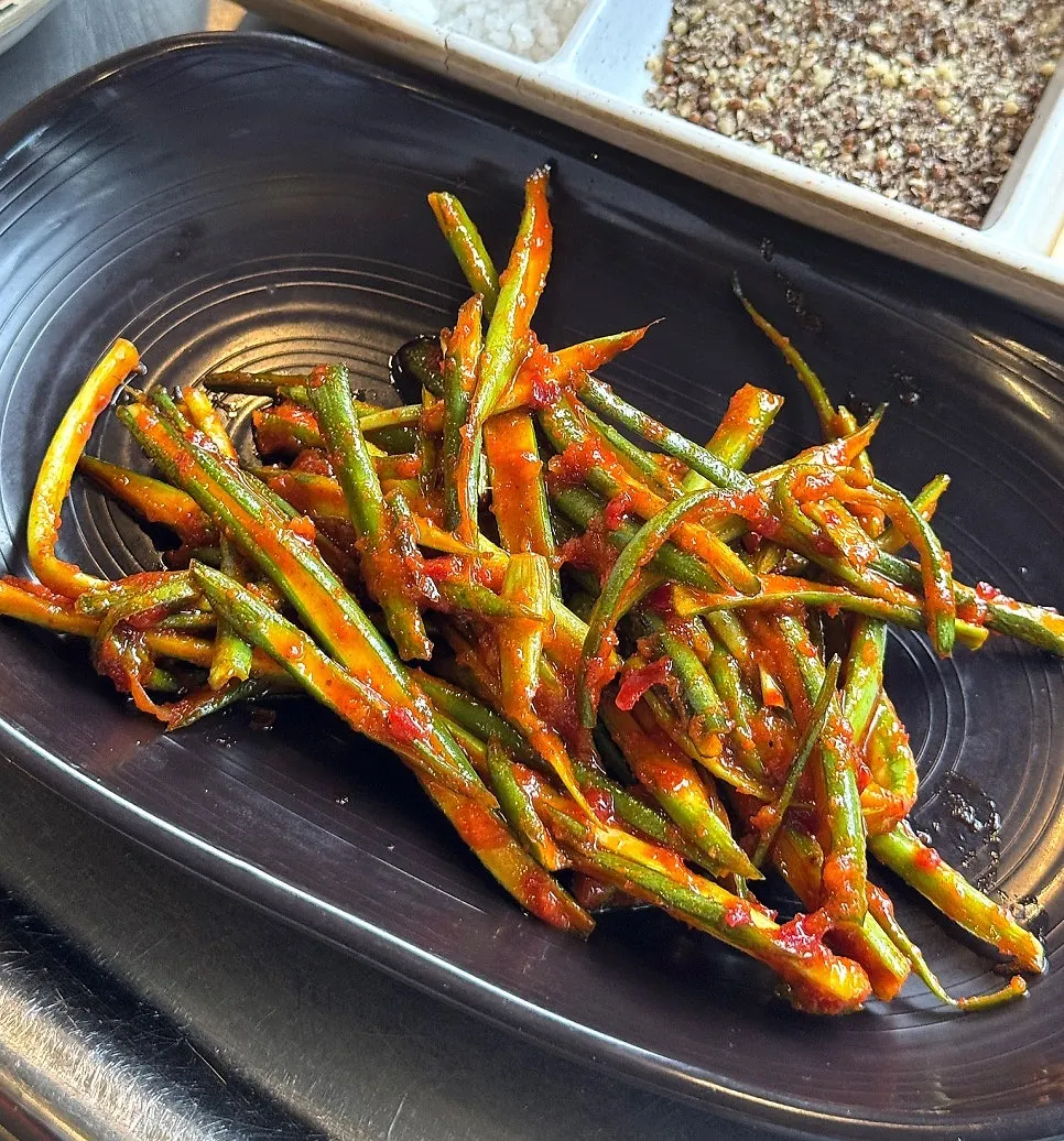 Special garlic scape salad side dish