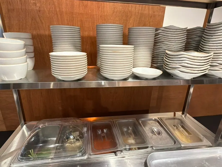 Self-bar with plates and basic side dishes