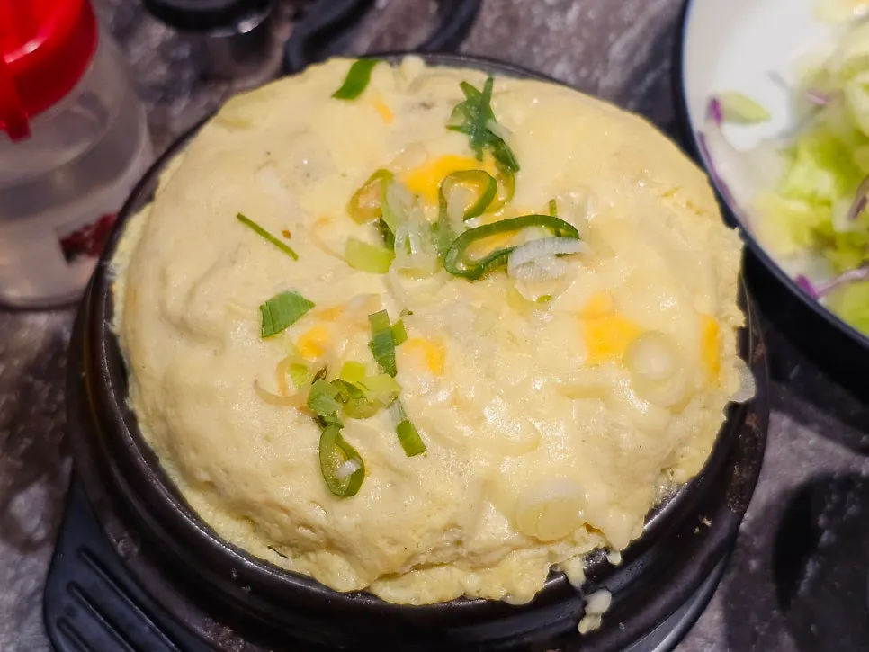 Steamed egg (bomb style) ordered as a side dish