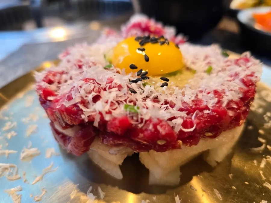 A plate of yukhoe at Nocheongol Bupyeong Main Branch