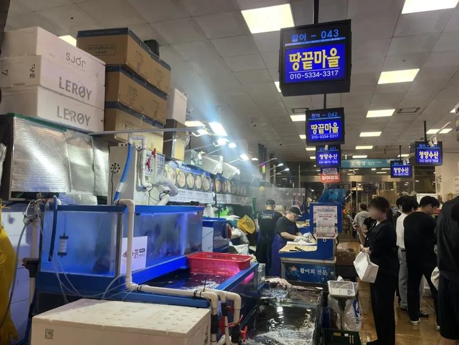 Noryangjin Fisheries Market building and store directions