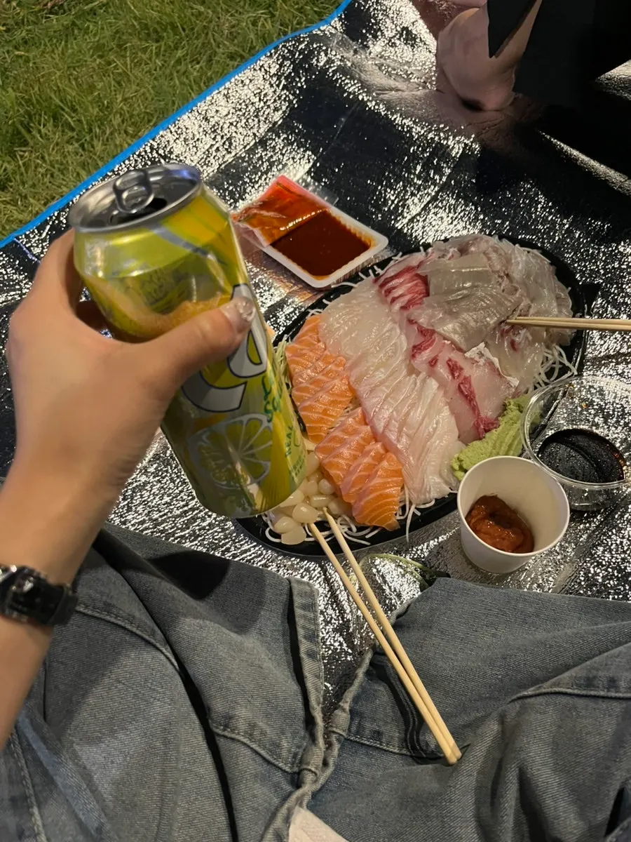 Han River view with a canned beer