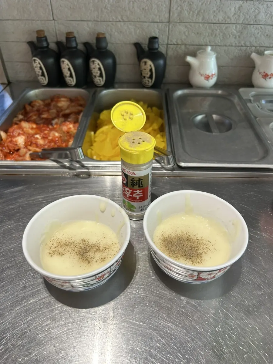 Soup with ground black pepper