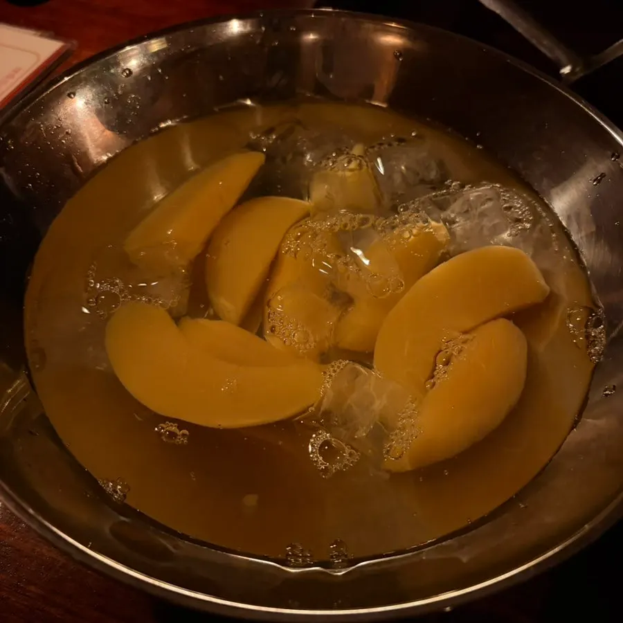 Chilled canned peaches side dish