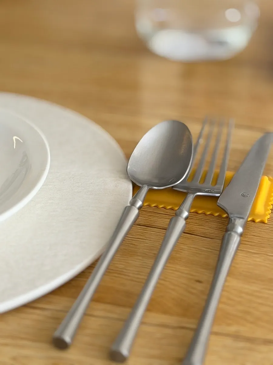Table setting at Noju with engraved cutlery