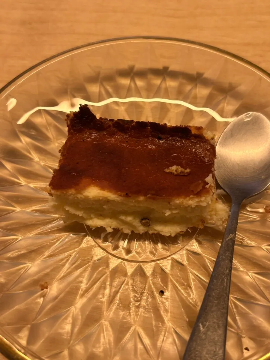 Basque cheesecake made with gorgonzola