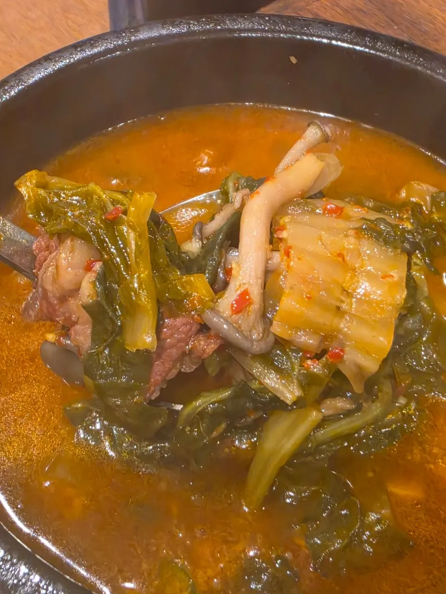 Beef jangteoguk soup with ugeoji