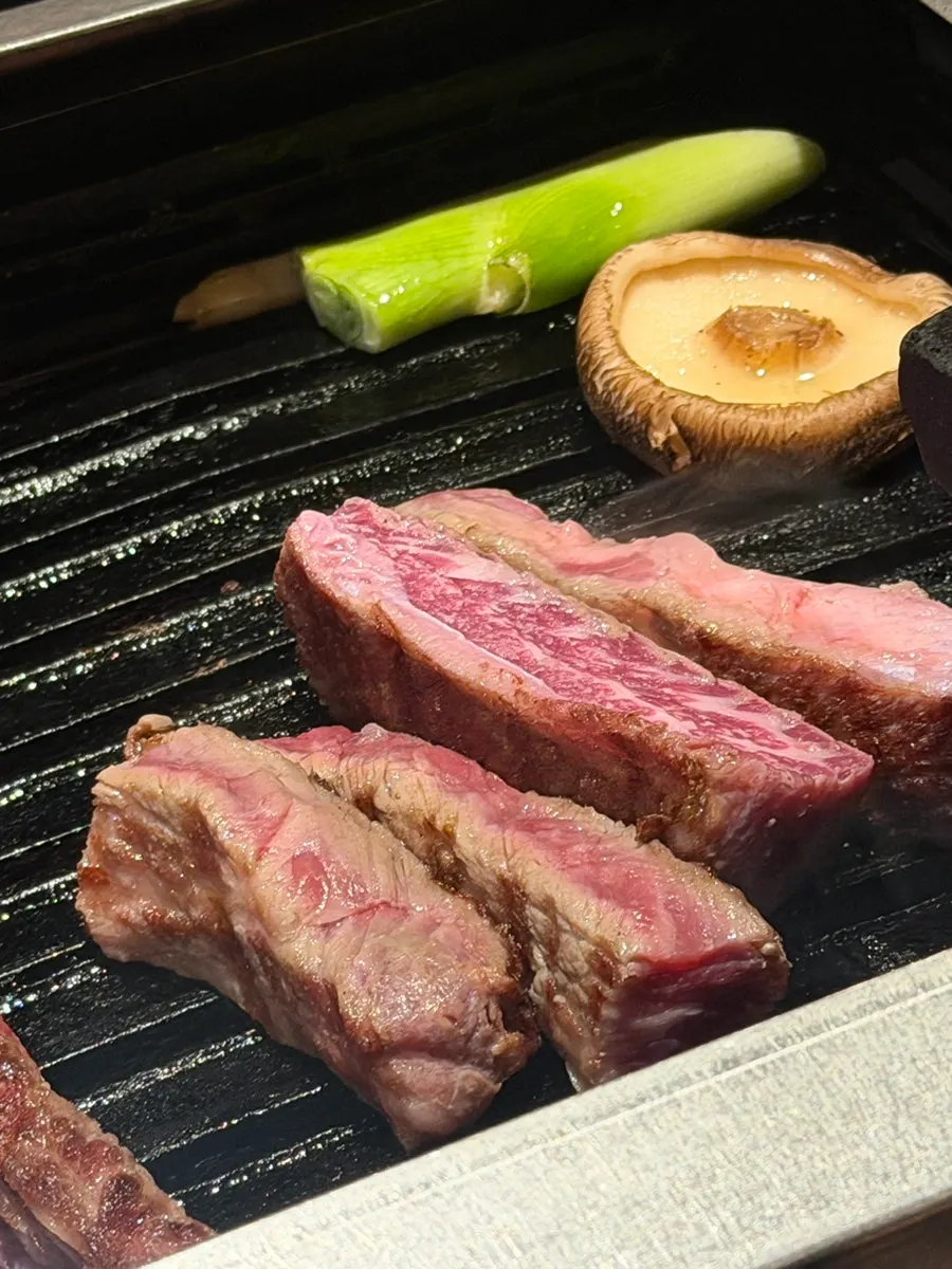 Thick-cut slices of dry-aged short rib