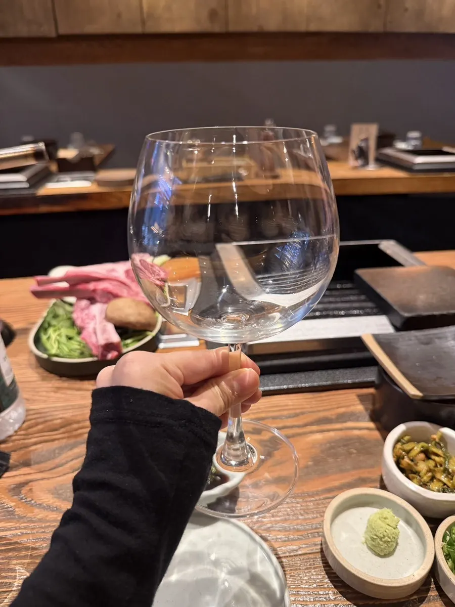 Corkage wine and wine glasses