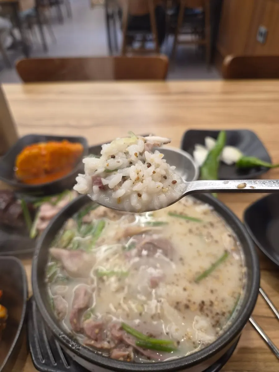 Nearly finished bowl of pork bone soup