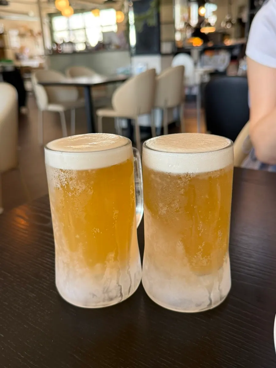 A glass of the signature lemon draft beer