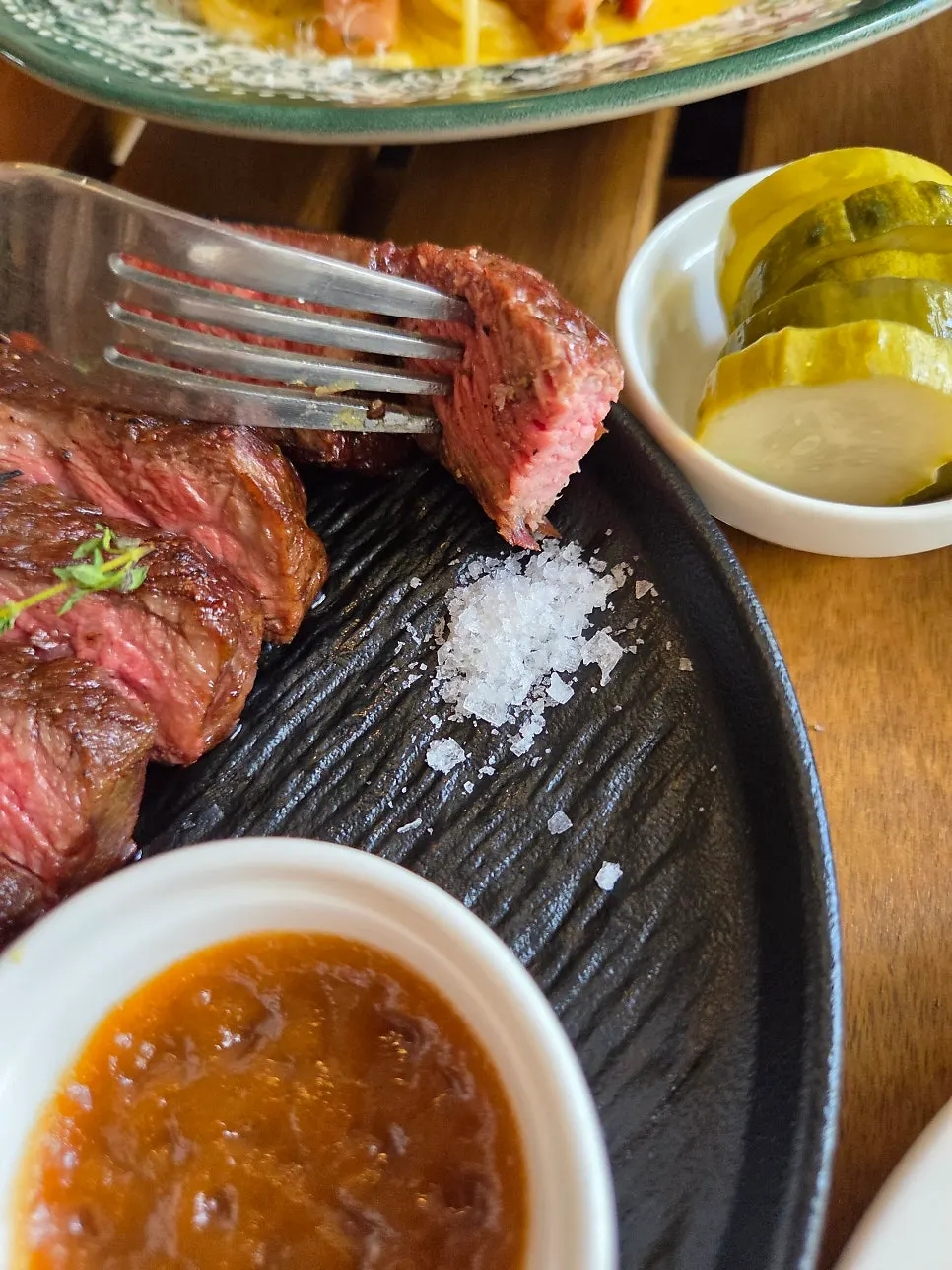 Maldon salt served with the steak