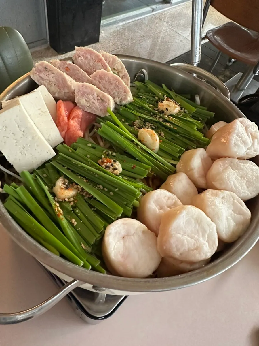 A glass of somaek before the main dishes