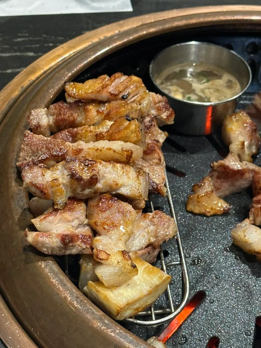 Doenjang-jjigae and rice meal setting