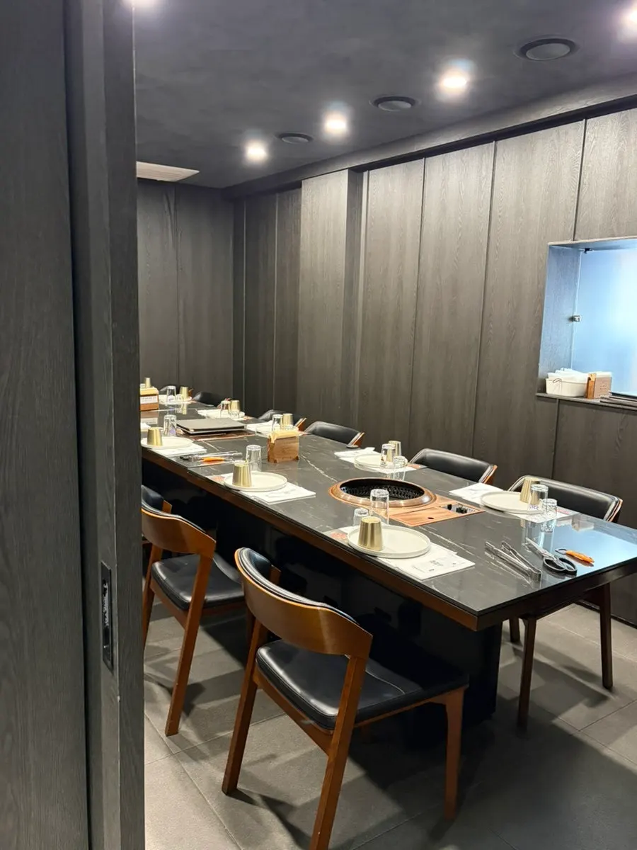 Interior of the restaurant hall with 4-person tables