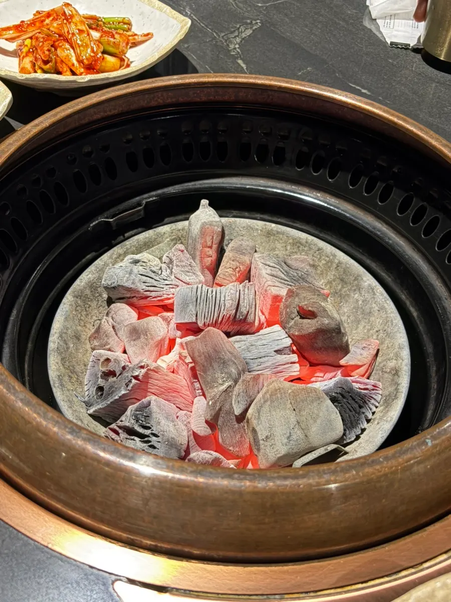 Individual portions of salt, wasabi, and ssamjang