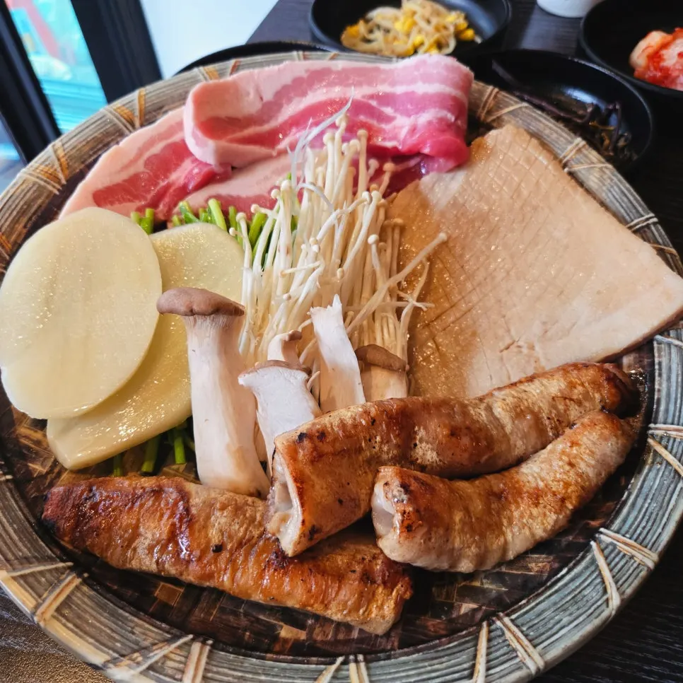 Generous portions of meat with minari