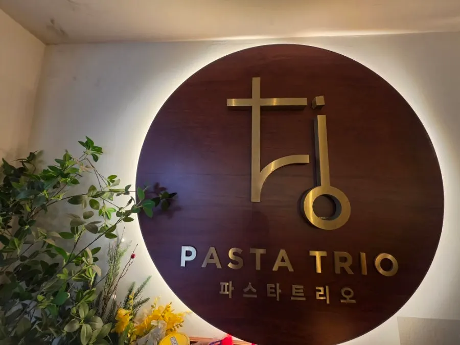 The soft, dreamy interior of Pasta Trio