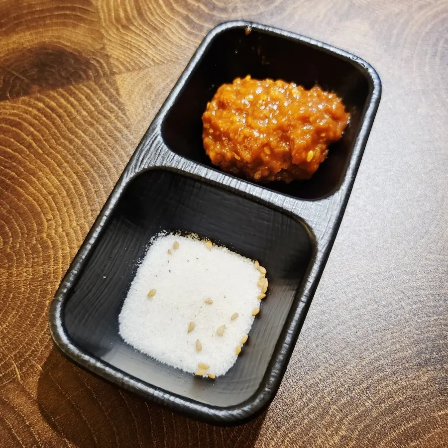 Salt and ssamjang served with grilled meat