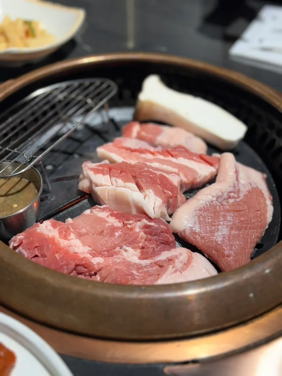 Salt, wasabi, ssamjang, and seasoned lettuce salad