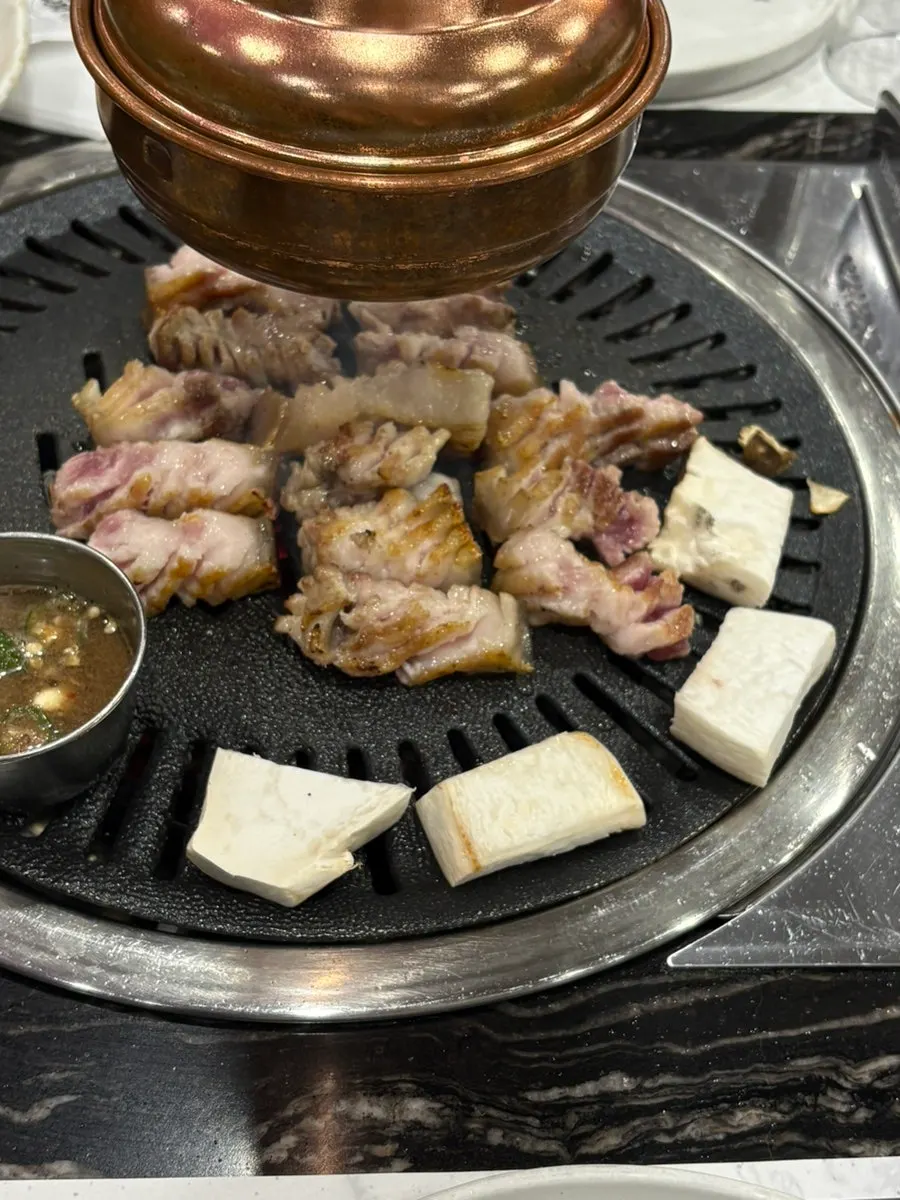 오겹살과 함께 나온 기본찬 상차림