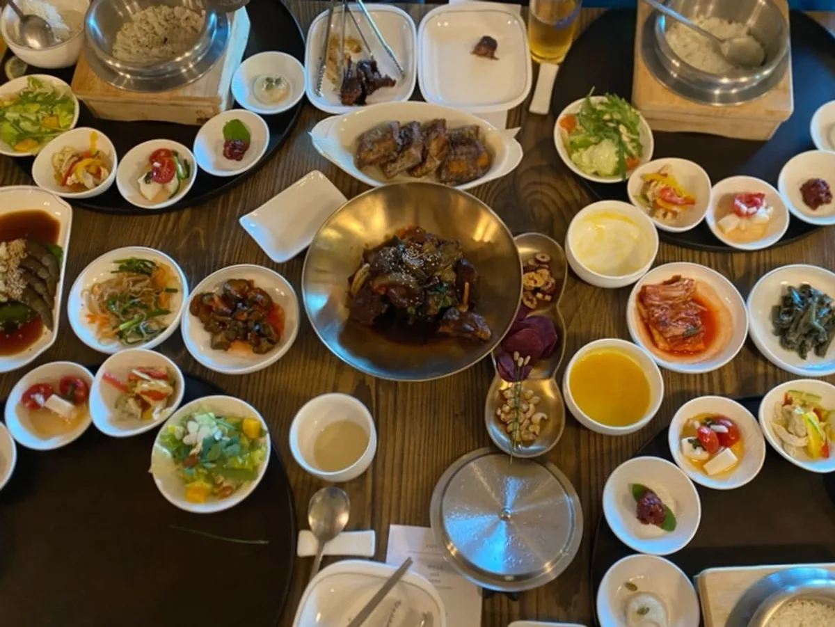 Full table spread at Sonamu Hanjeongsik in Nonsan
