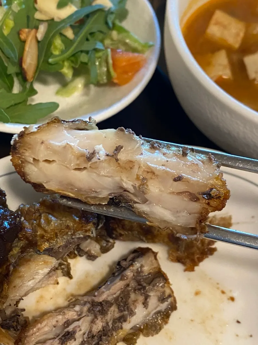 Close-up of the braised beef short ribs