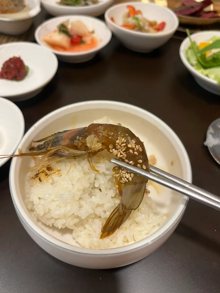 Main course including fried ginseng