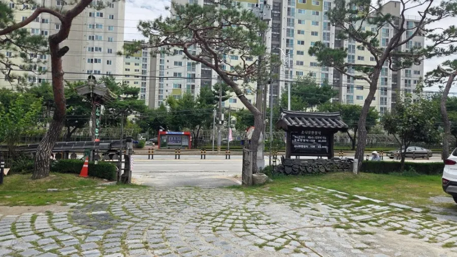 소나무한정식 건물과 주차장 외관