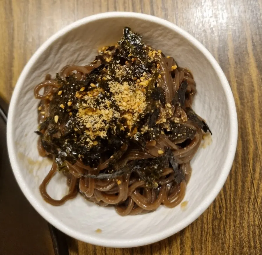 Chilled chicken salad and perilla oil buckwheat noodles among the first courses