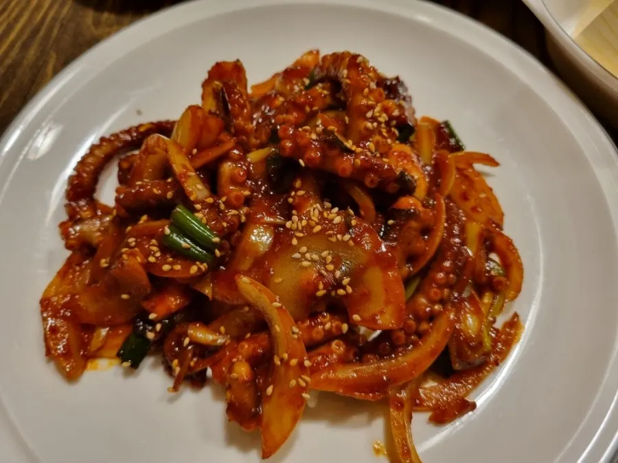 Plate of soy sauce shrimp