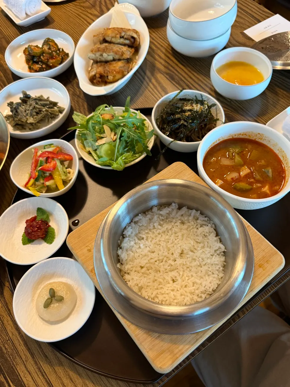 Neatly arranged individual Gukhwa set meal