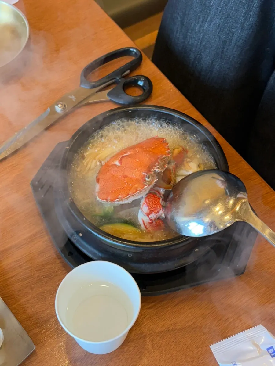 The Jeju yellow crab doenjang stew included in the lunch set