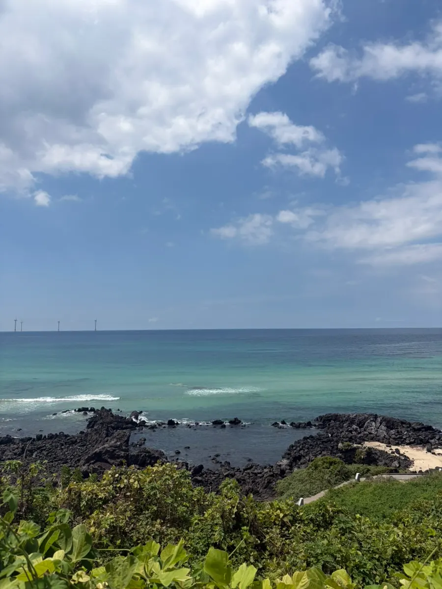 View of Gwakji Beach right in front of the restaurant