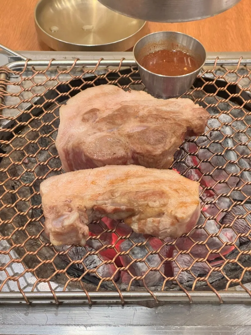 A block of black pork geun-gogi before grilling