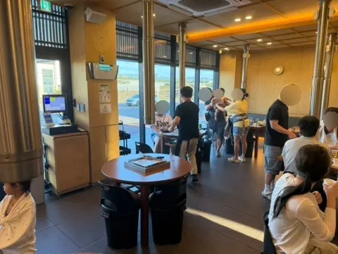 Store entrance with Catch Table waitlist kiosk