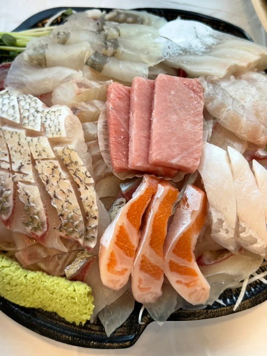 Sashimi on the table at Haeundae, the 2nd floor dipping-sauce restaurant