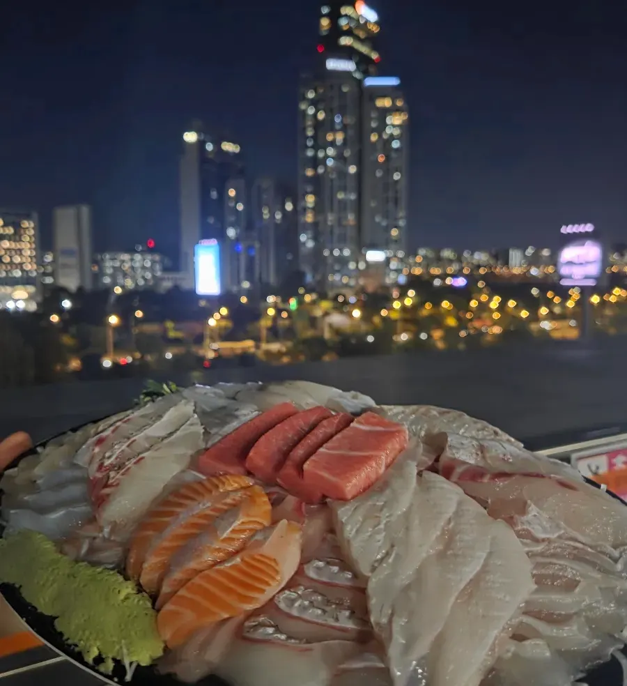 Premium mixed sashimi enjoyed on a special day
