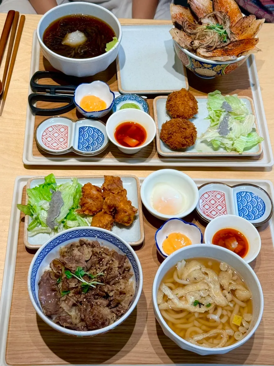 Tablet menu listing rice bowls at Gyudongjip