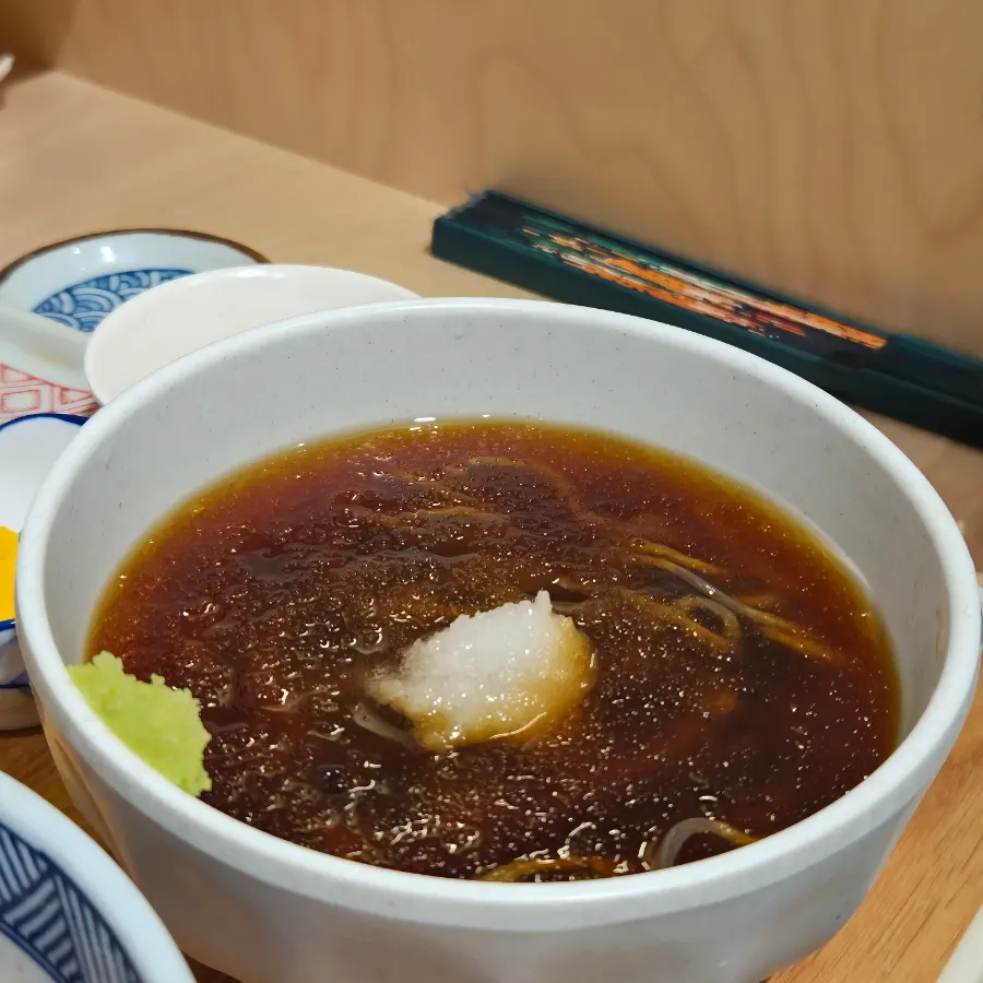 새우튀김으로 변경한 규동 한상 구성