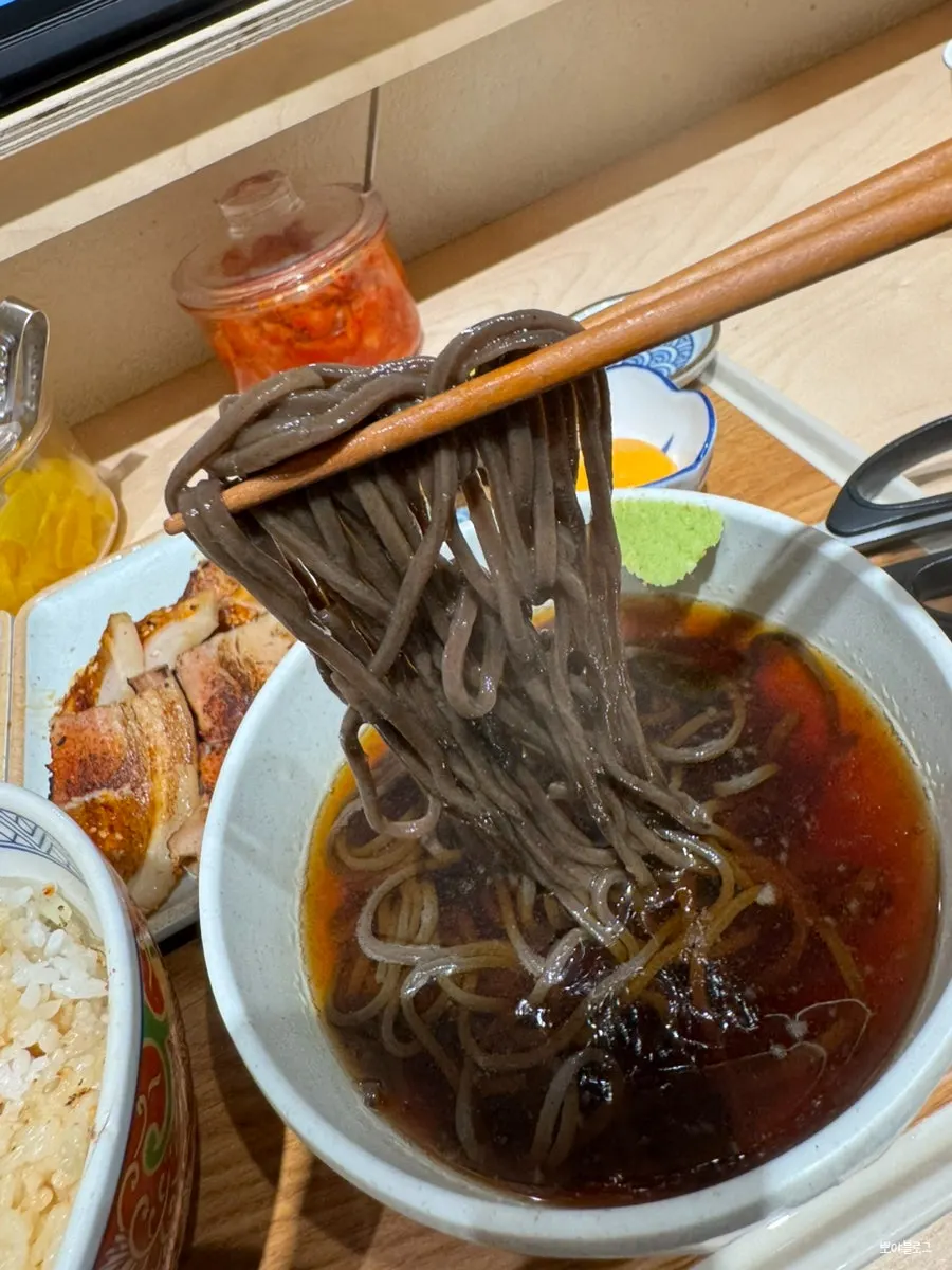 Mini soba served alongside the set meal