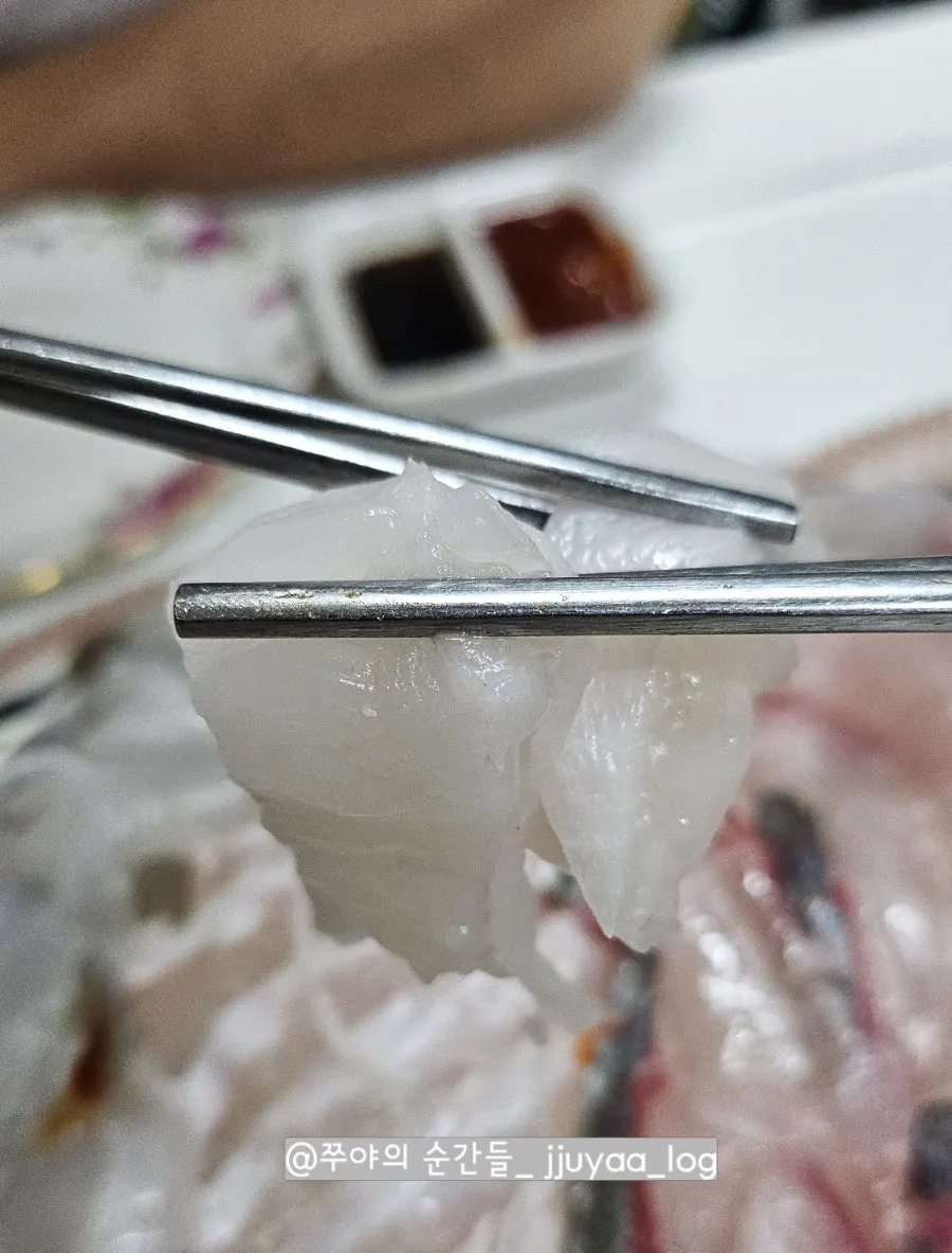 기름진 줄무늬 전갱이 회