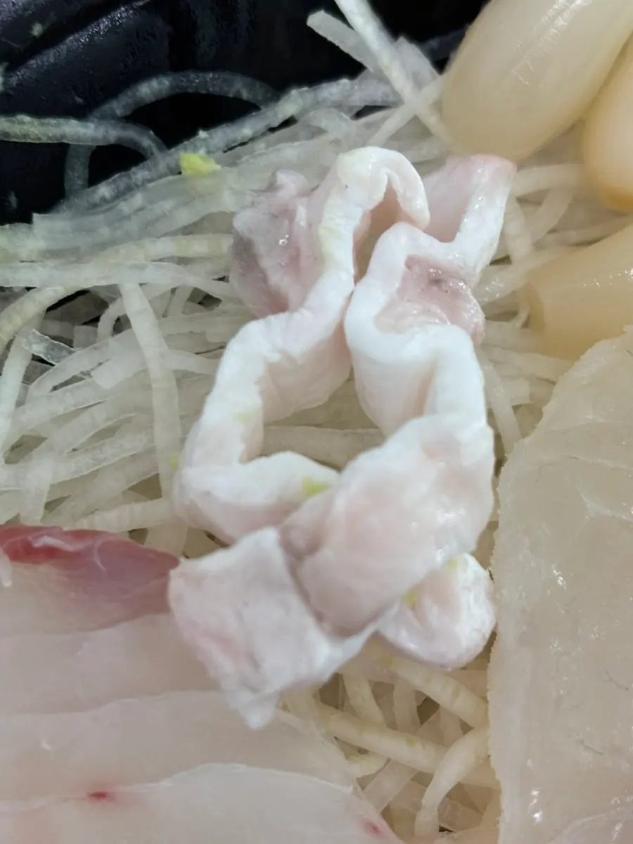 Croaker swim bladder and blanched skin